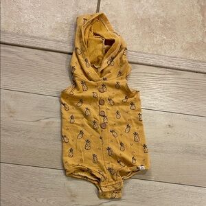 Yellow Pineapple Print Kids Bodysuit
